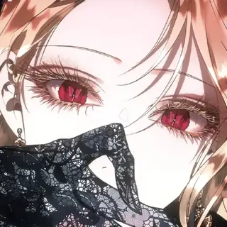 Rei's character avatar with rose-red eyes